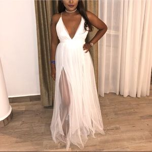 WHITE LONG DRESS WORN ONCE